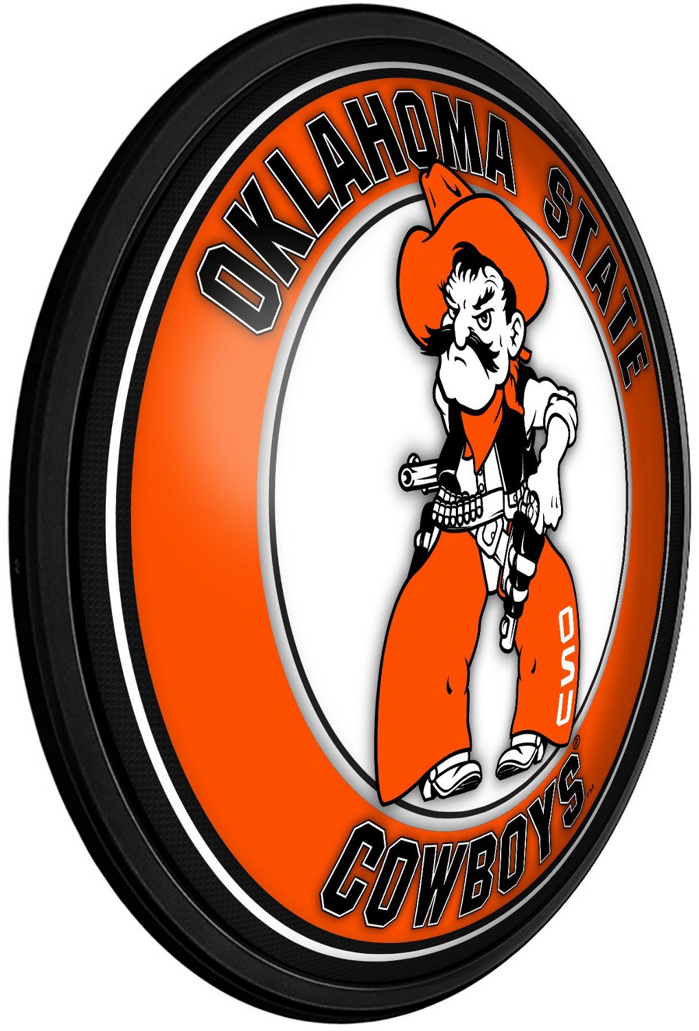 The Fan-Brand Oklahoma State University Pistol Pete Round Slimline Lighted Wall Sign - view number 2