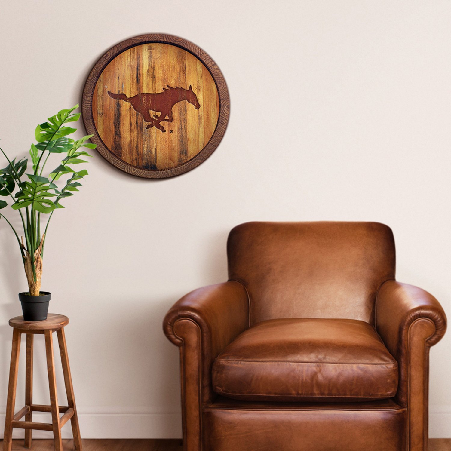 The Fan-Brand Southern Methodist University Branded Faux Barrel Top Sign  - view number 3
