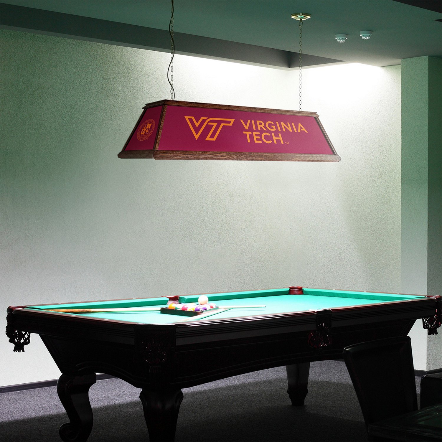 The Fan-Brand Virginia Tech Premium Wood Pool Table Light - view number 3
