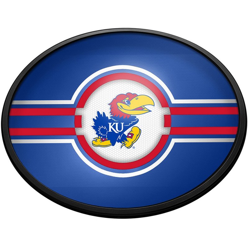 The FanBrand University of Kansas Oval Slimline Lighted Sign