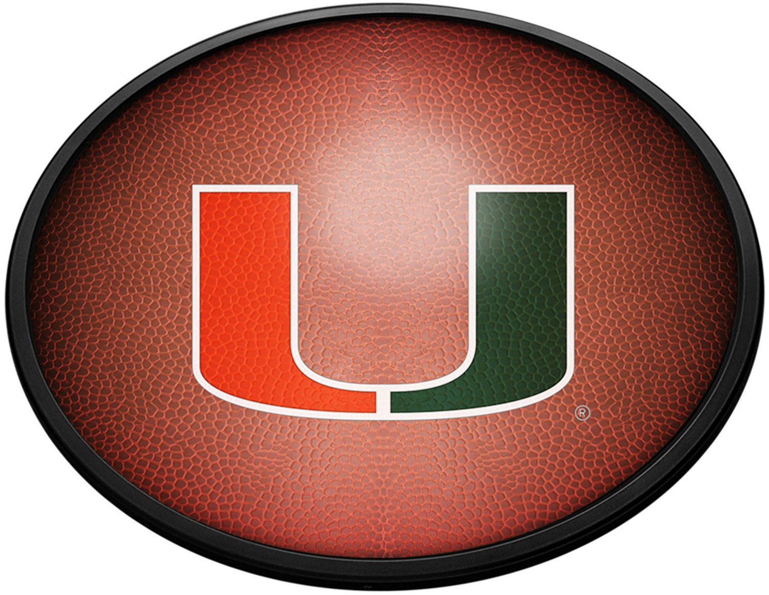 The Fan-Brand University of Miami Pigskin Oval Slimline Lighted Sign ...