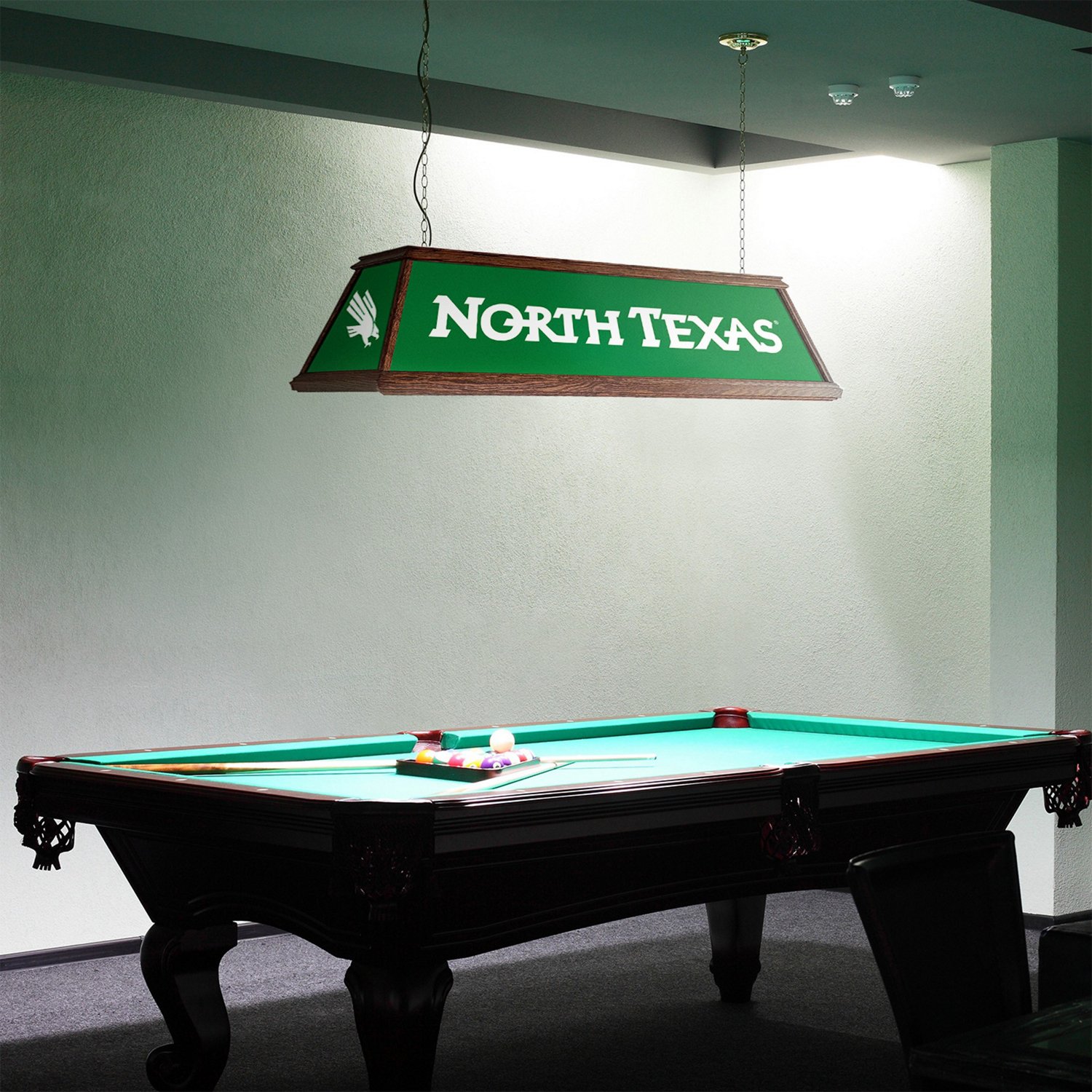 The Fan-Brand University of North Texas Premium Wood Pool Table Light - view number 3