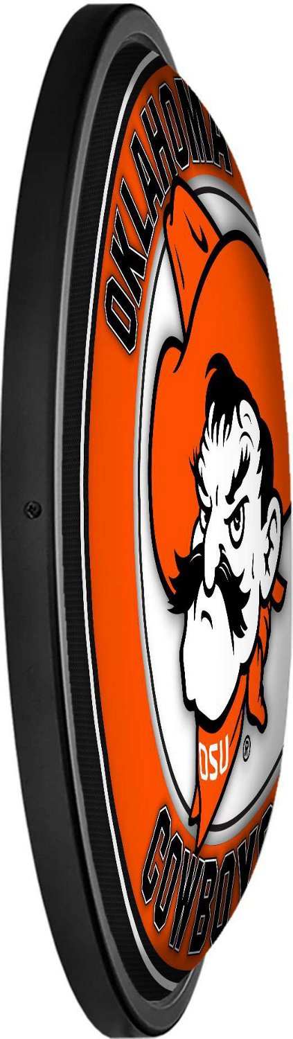 The Fan-Brand Oklahoma State University Pete Round Slimline Lighted Wall Sign - view number 3