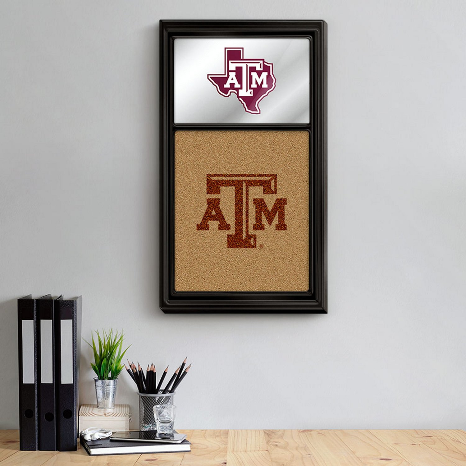 The Fan-Brand Texas A&M University Texas Dual Logo Mirrored Cork Note Board - view number 3