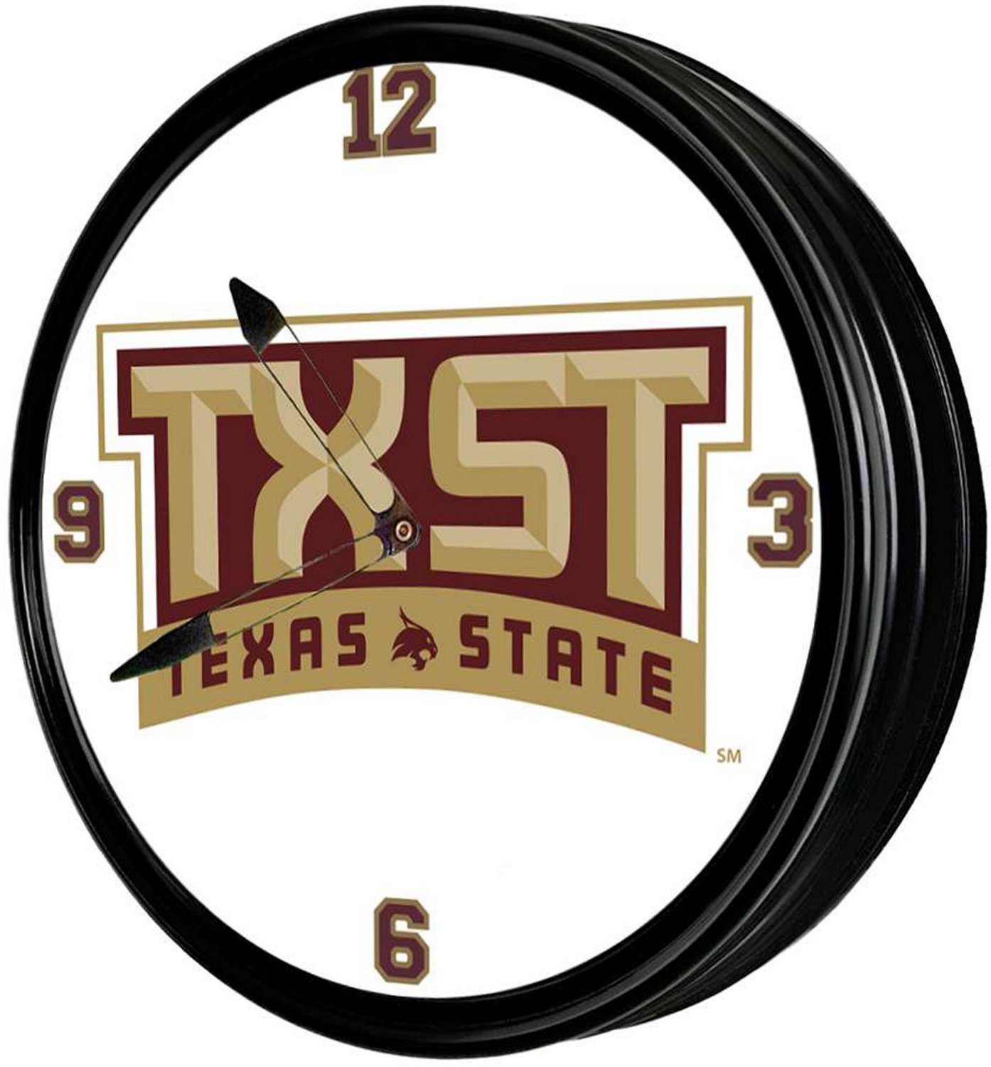The Fan-Brand Texas State University TXST Retro Lighted Wall Clock - view number 2