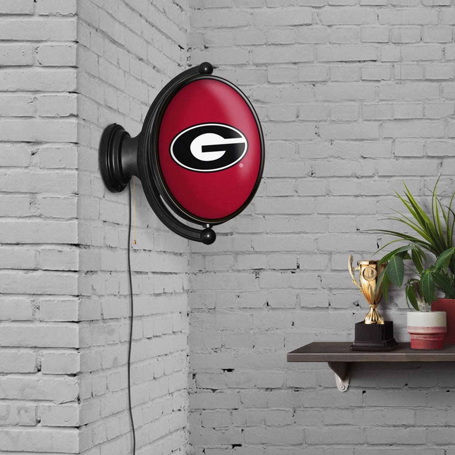 The Fan-Brand University of Georgia Oval Rotating Lighted Sign - view number 4