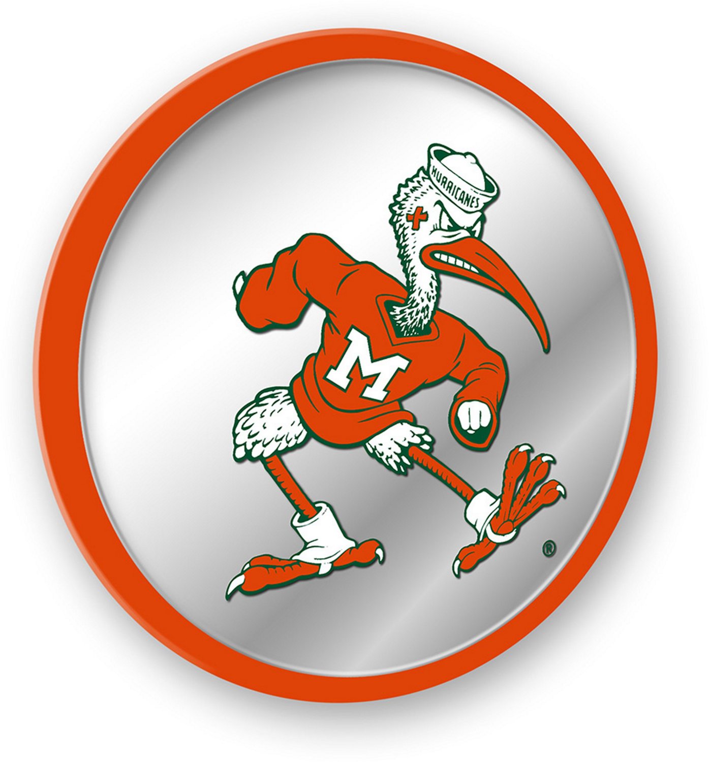 The Fan-Brand University of Miami Mascot Modern Disc Mirrored Wall Sign - view number 2