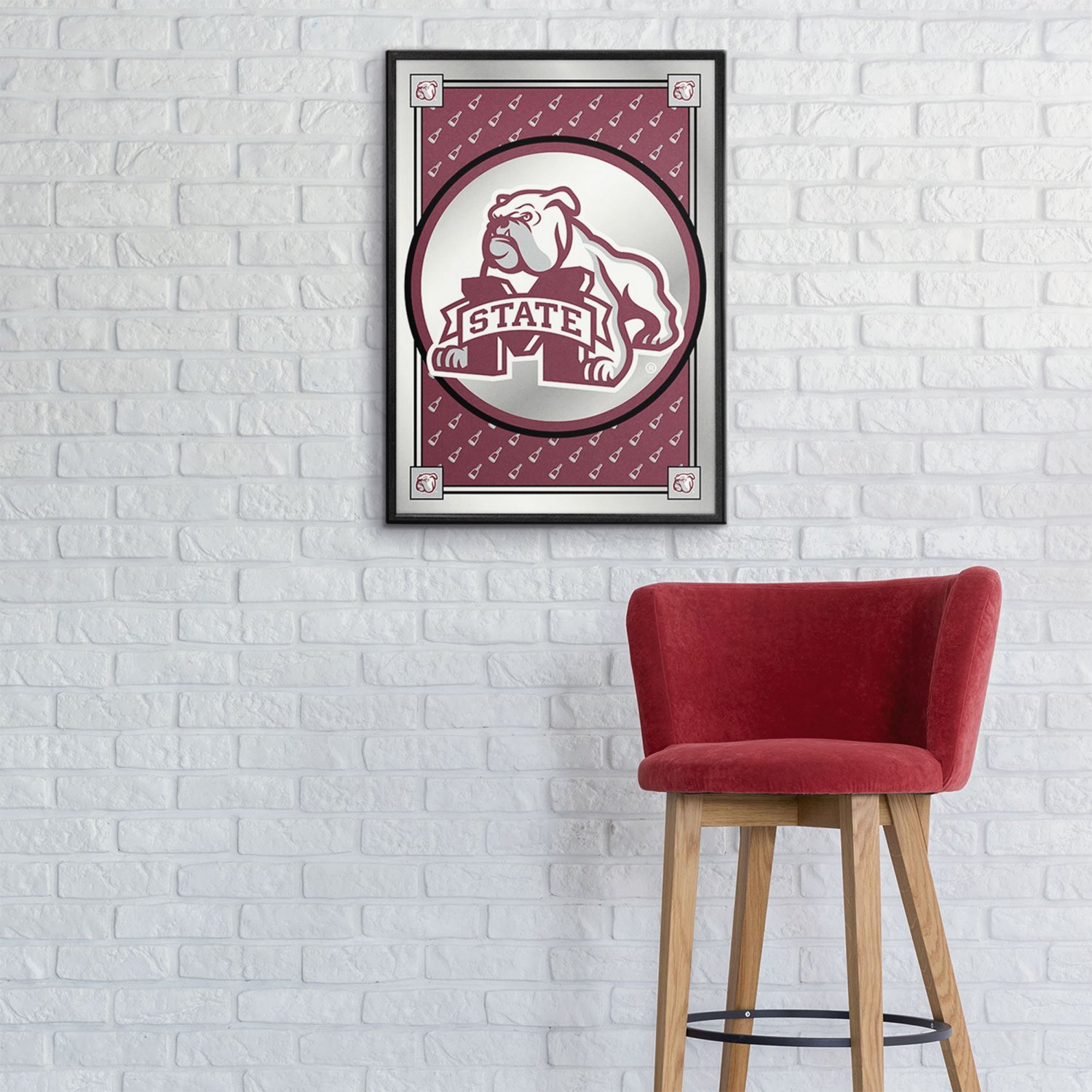 The Fan-Brand Mississippi State University Team Spirit Mascot Framed Mirrored Wall Sign - view number 3