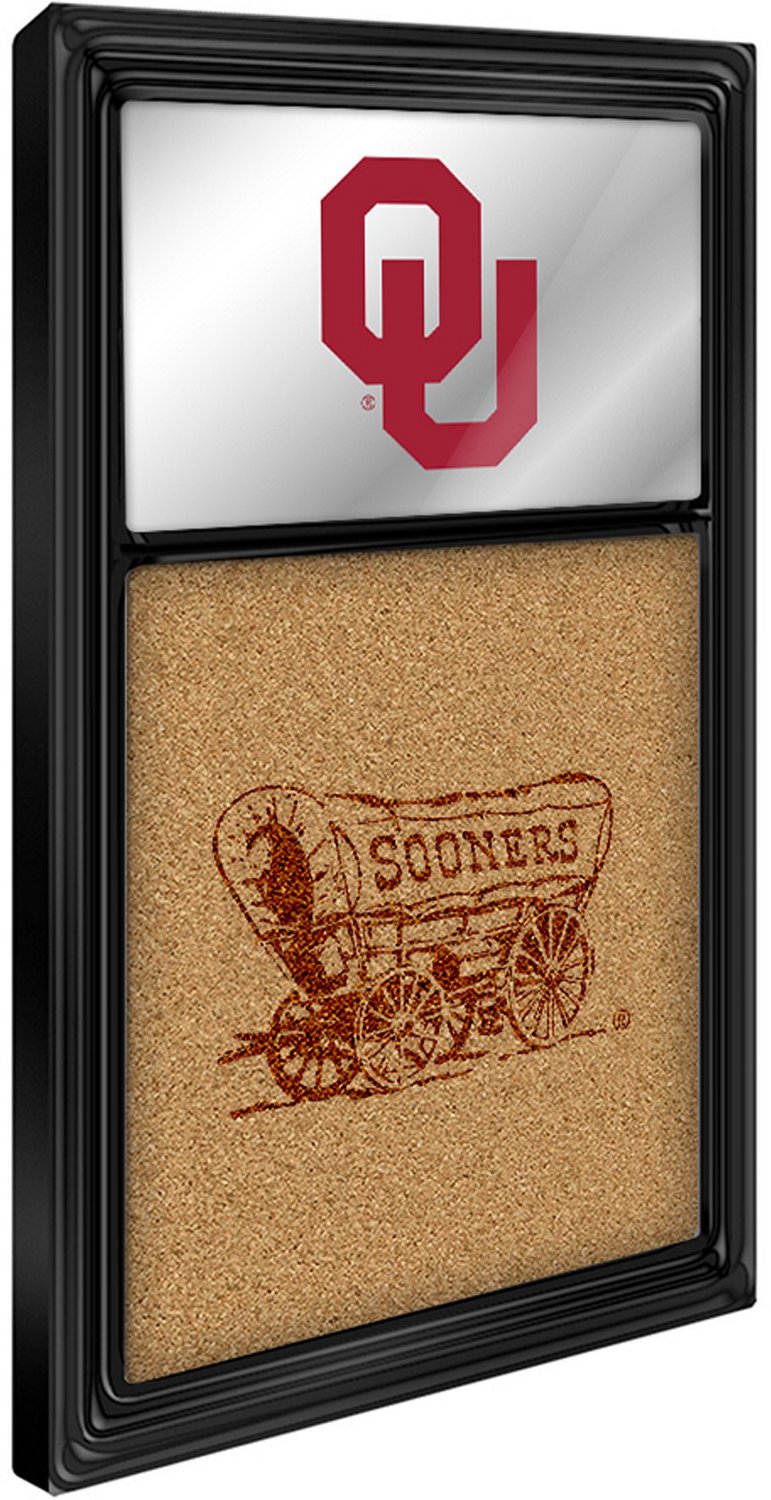 The Fan-Brand University of Oklahoma Dual Logo Mirrored Cork Note Board                                                          - view number 2