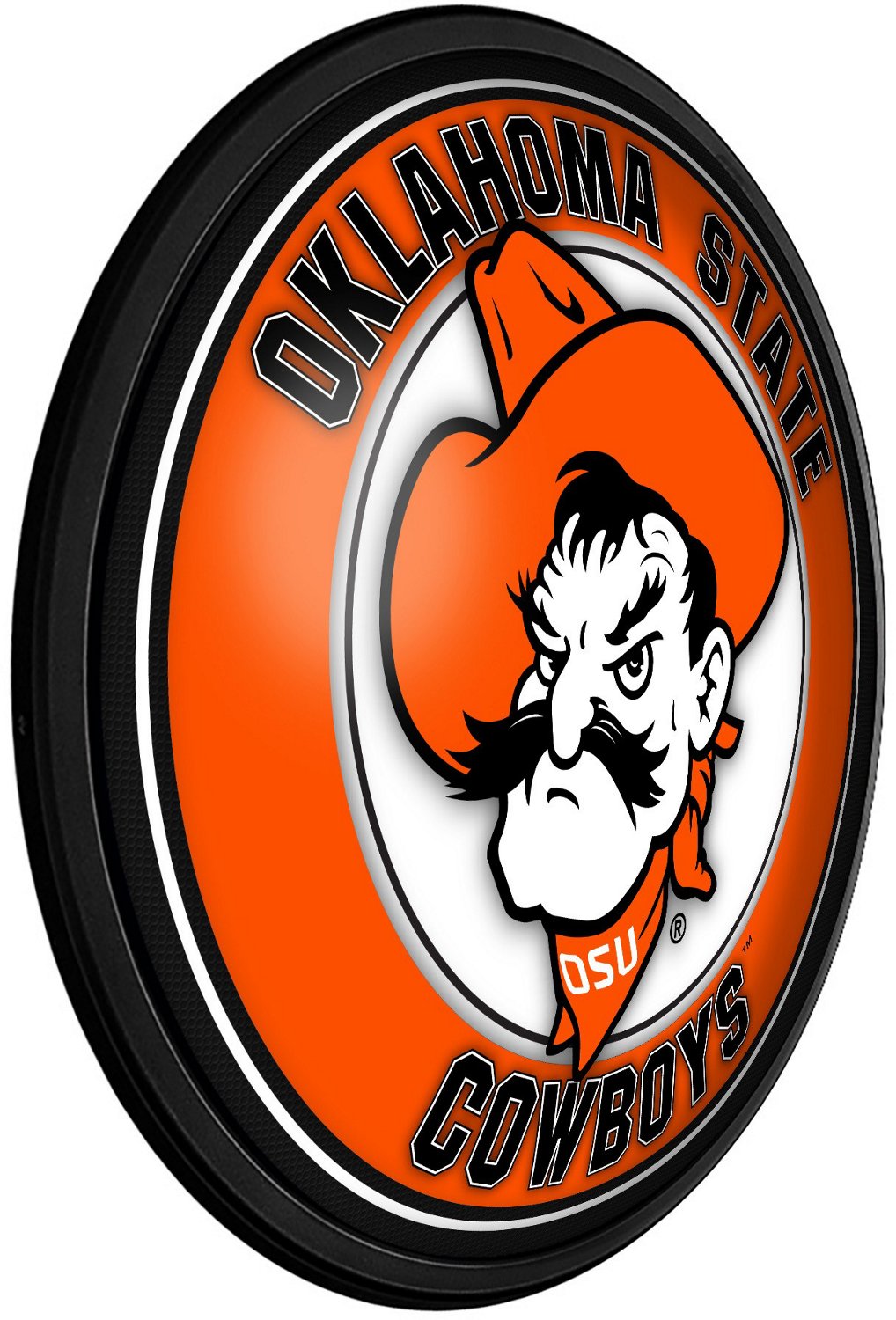 The Fan-Brand Oklahoma State University Pete Round Slimline Lighted Wall Sign - view number 2
