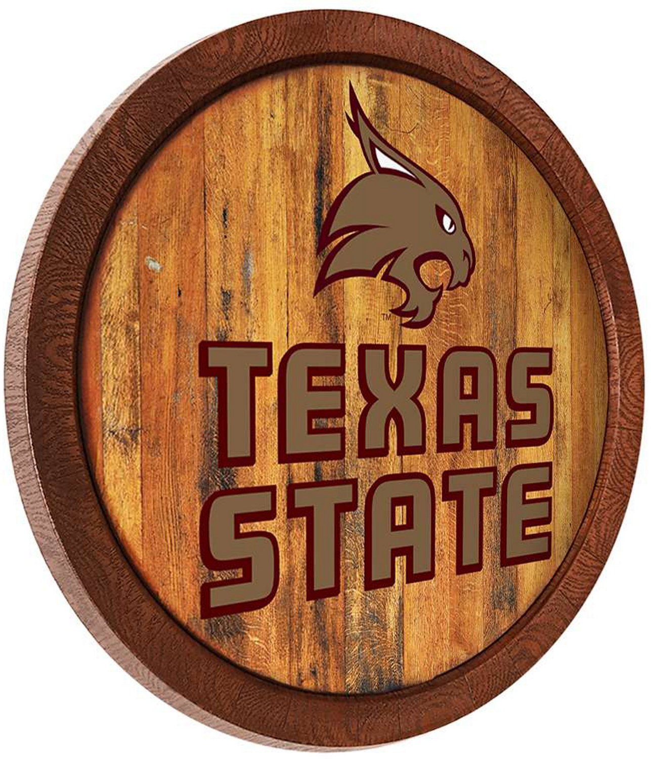 The Fan-Brand Texas State University Faux Barrel Top Sign  - view number 2