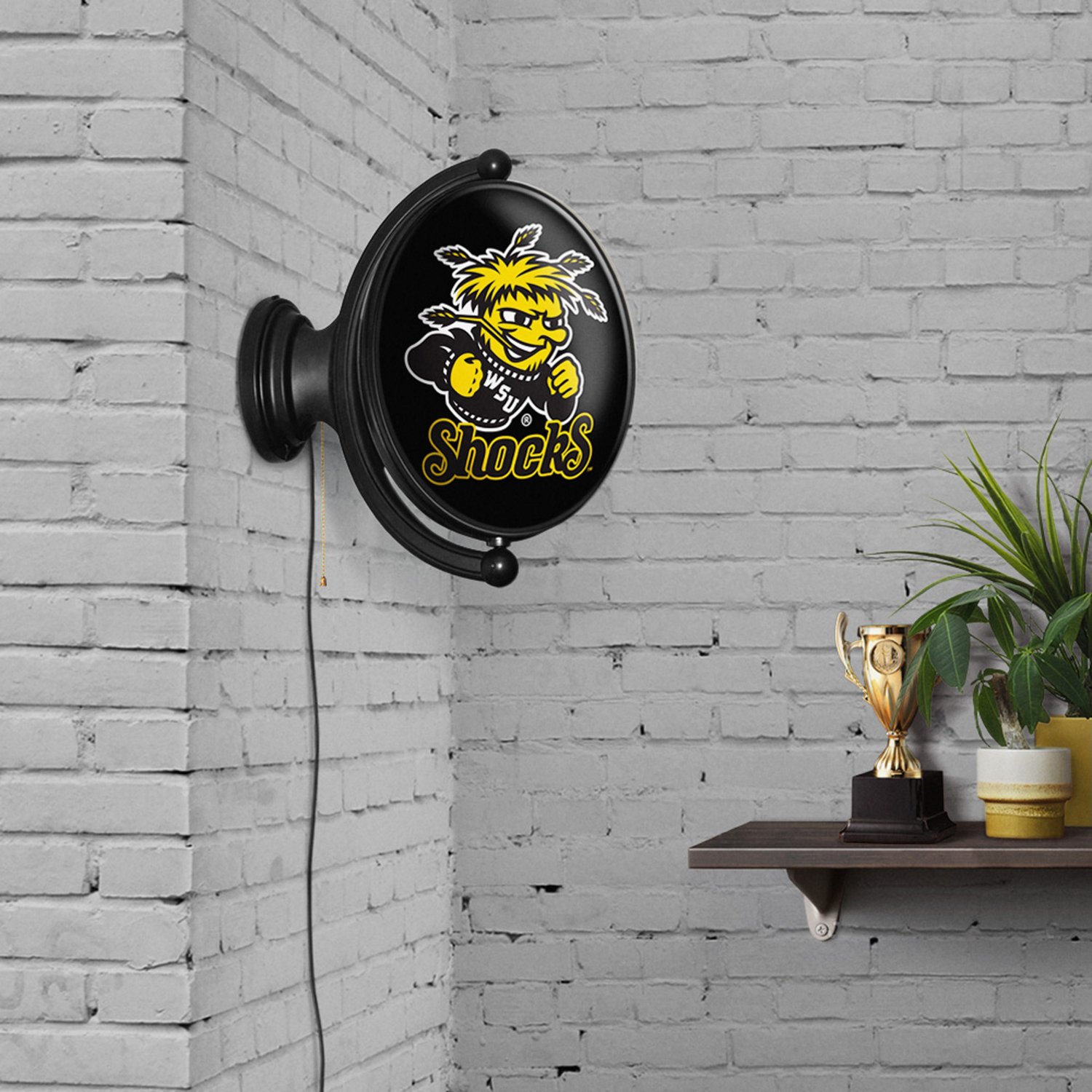 The Fan-Brand Wichita State University Original Oval Rotating Lighted Sign  - view number 4