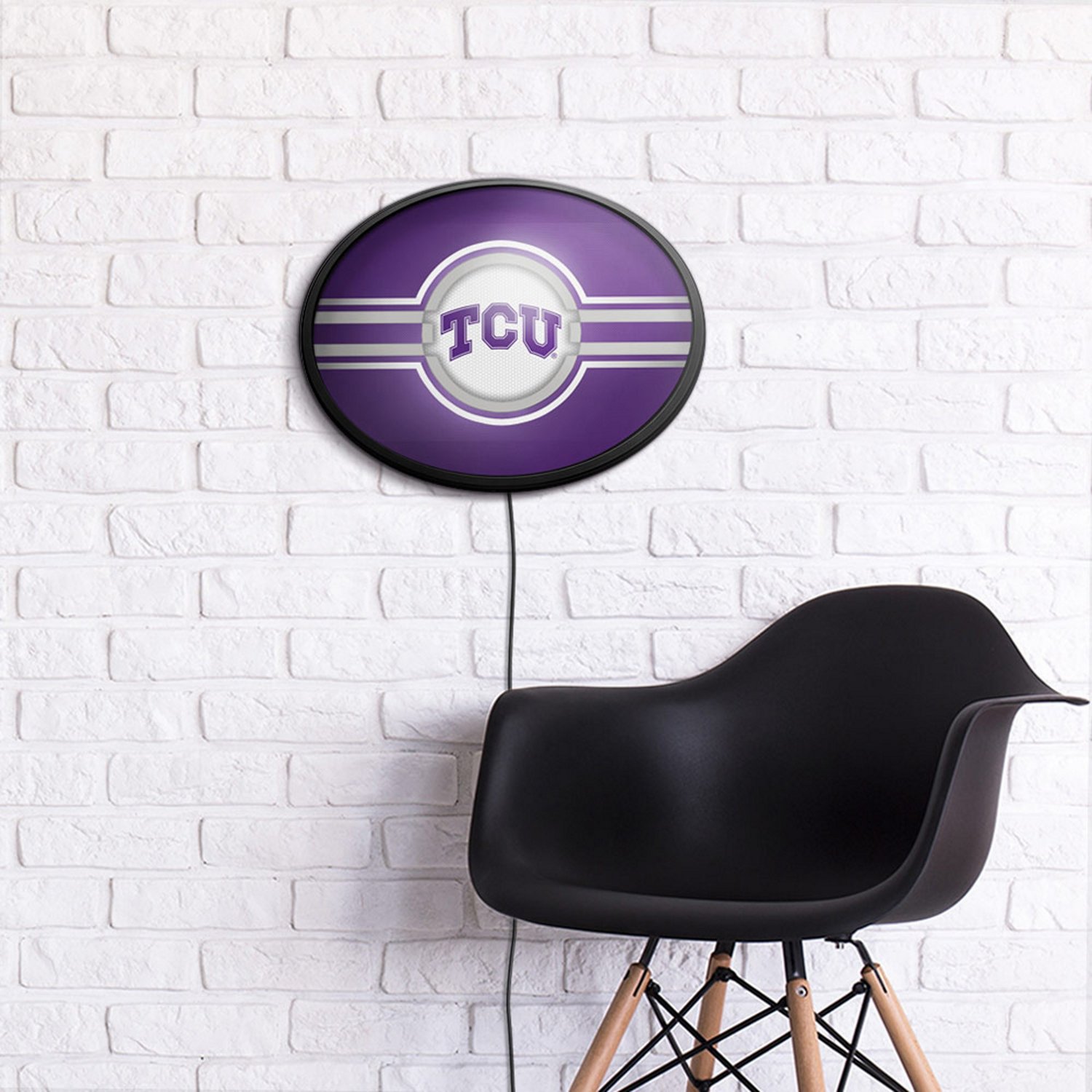 The Fan-Brand Texas Christian University Oval Slimline Lighted Wall Sign - view number 4