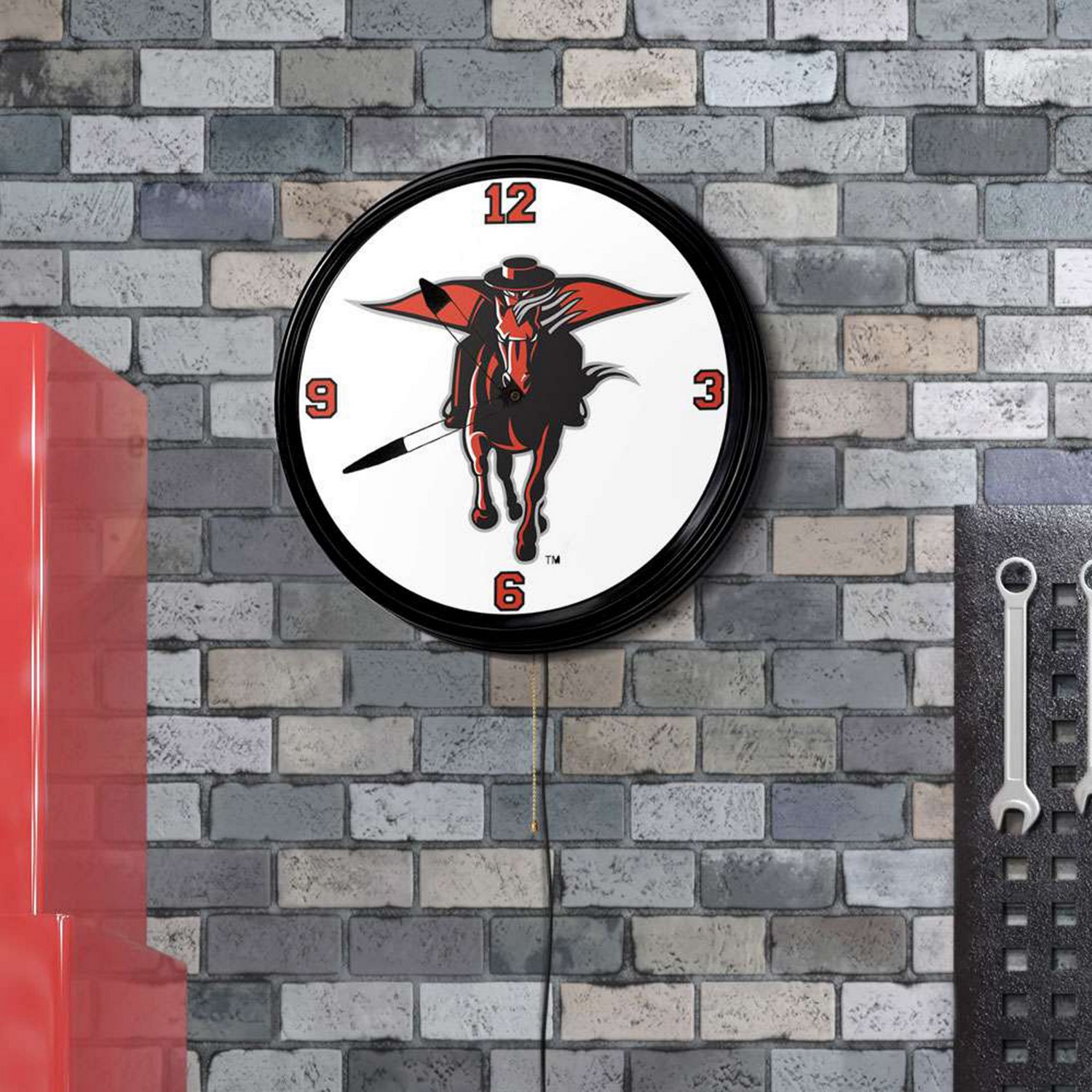 The Fan-Brand Texas Tech University Masked Rider Retro Lighted Wall Clock - view number 4