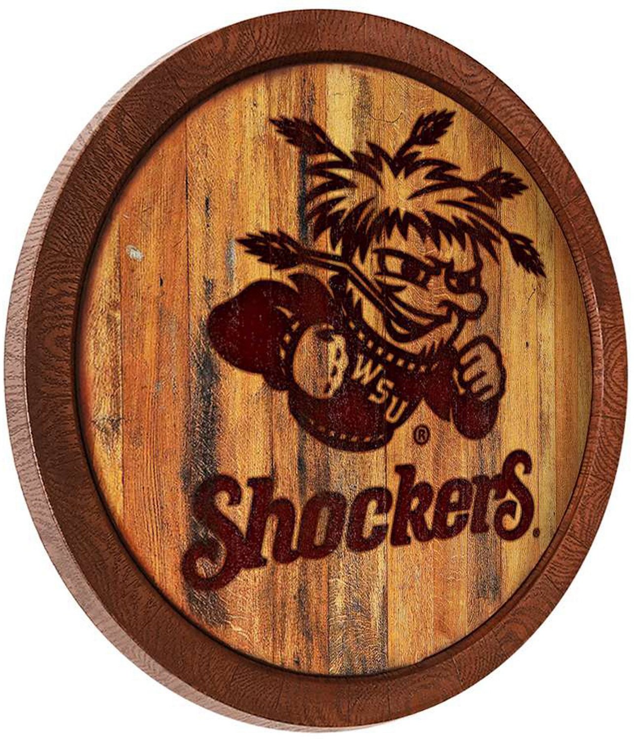 The Fan-Brand Wichita State University Branded Faux Barrel Top Sign  - view number 2