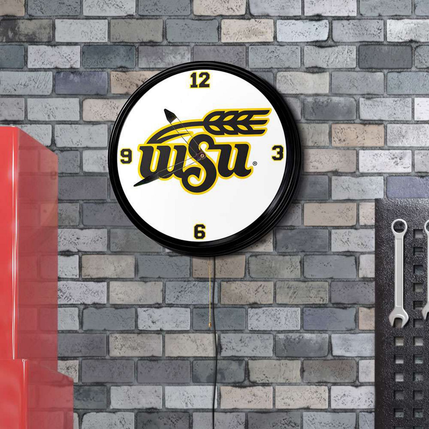 The Fan-Brand Wichita State University WSU Seal Retro Lighted Wall Clock - view number 4