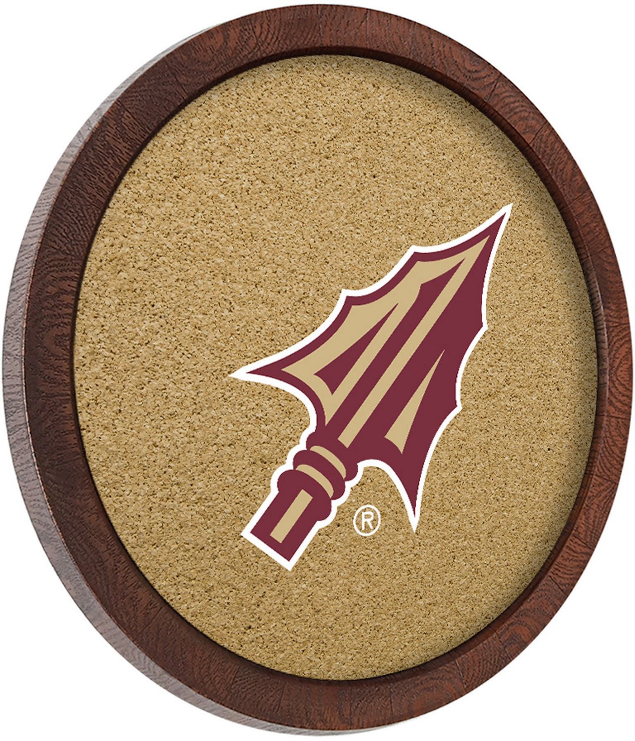 The Fan-Brand Florida State University Arrowhead “Faux” Barrel Framed Cork Board - view number 2