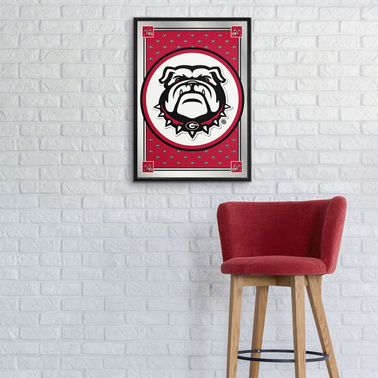 The Fan-Brand University of Georgia Team Spirit UGA Framed Mirrored Wall Sign                                                    - view number 3