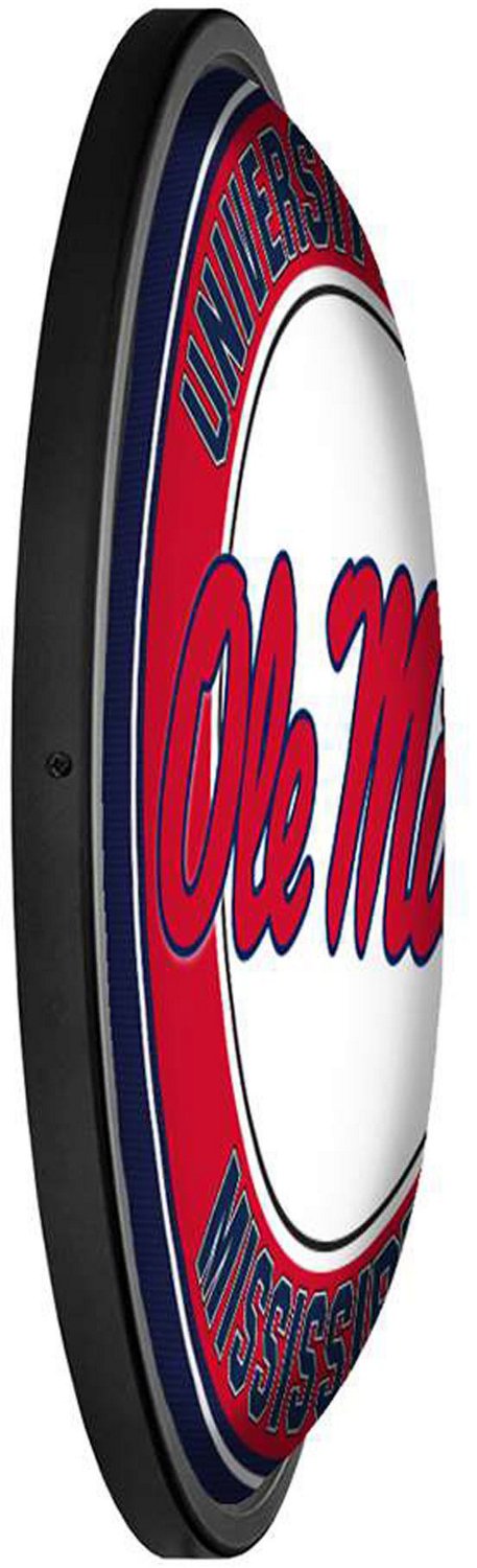 The Fan-Brand University of Mississippi Round Slimline Lighted Wall Sign                                                         - view number 3
