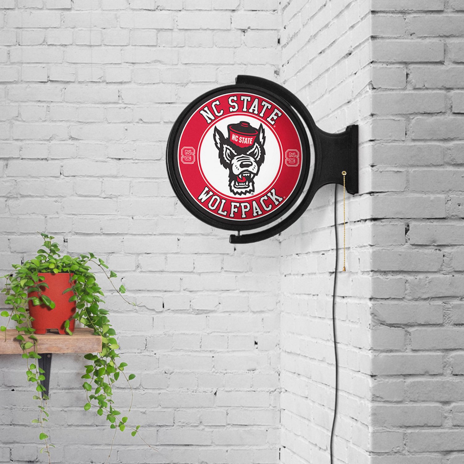 The Fan-Brand North Carolina State University Tuffy’s Face Original Round Rotating Lighted Sign  - view number 4