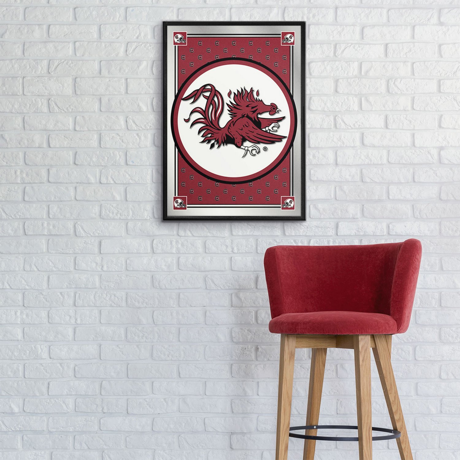 The Fan-Brand University of South Carolina: Team Spirit Mascot Framed Mirrored Wall Sign - view number 3