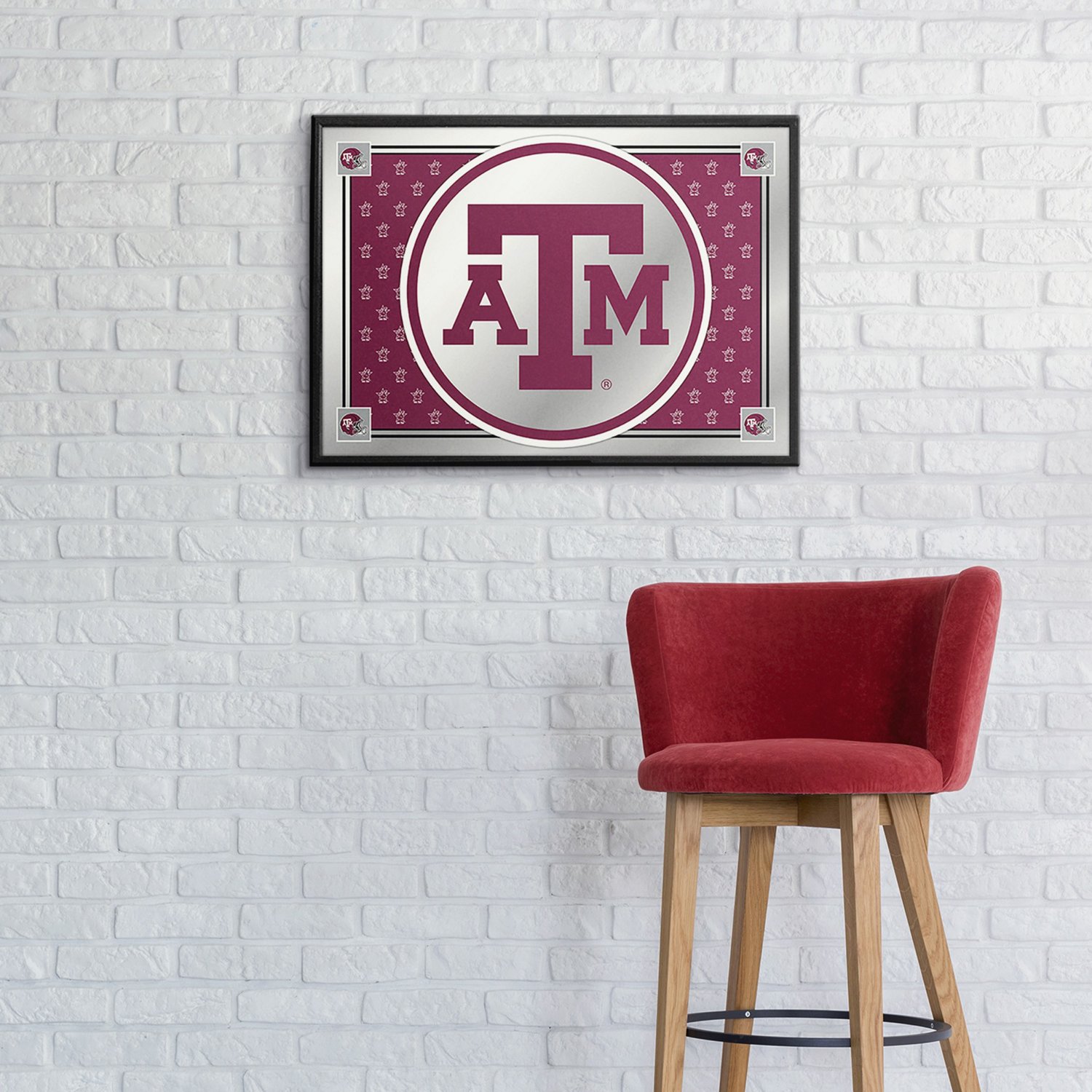 The Fan-Brand Texas A&M University Team Spirit Framed Mirrored Wall Sign - view number 3