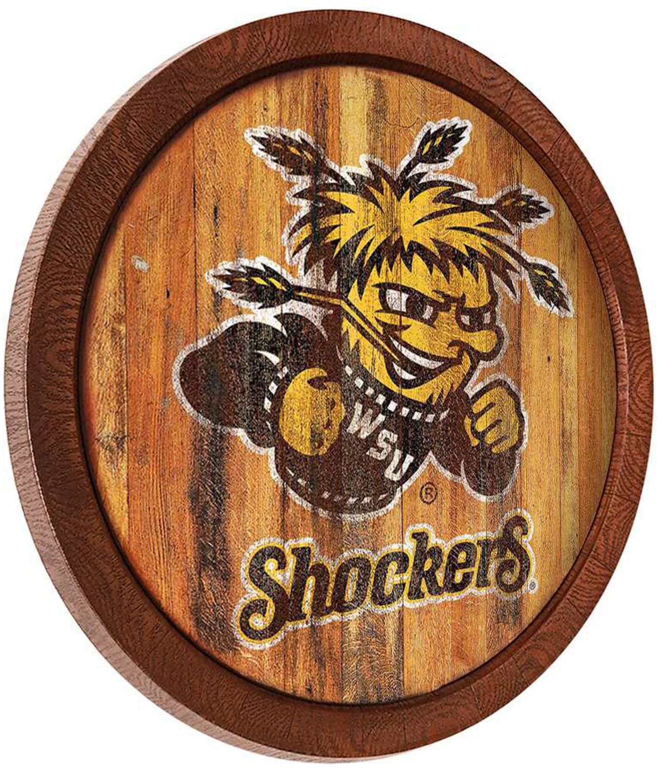 The Fan-Brand Wichita State University Weathered Faux Barrel Top Sign  - view number 2