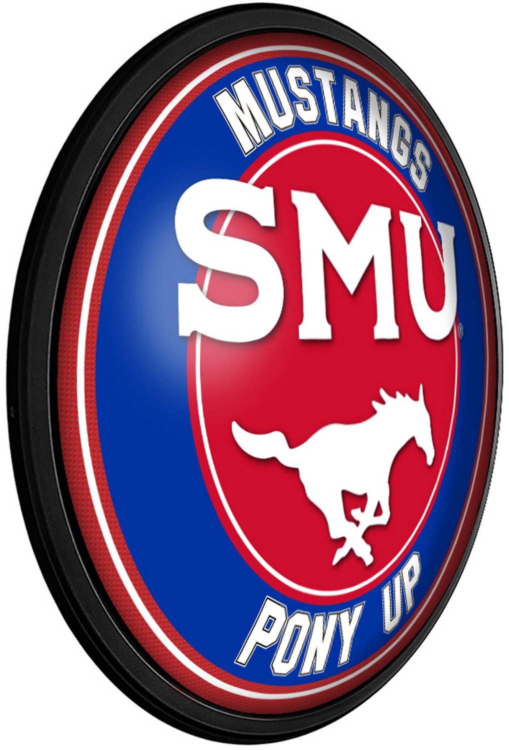 The Fan-Brand Southern Methodist University Pony Up Round Slimline Lighted Wall Sign - view number 2