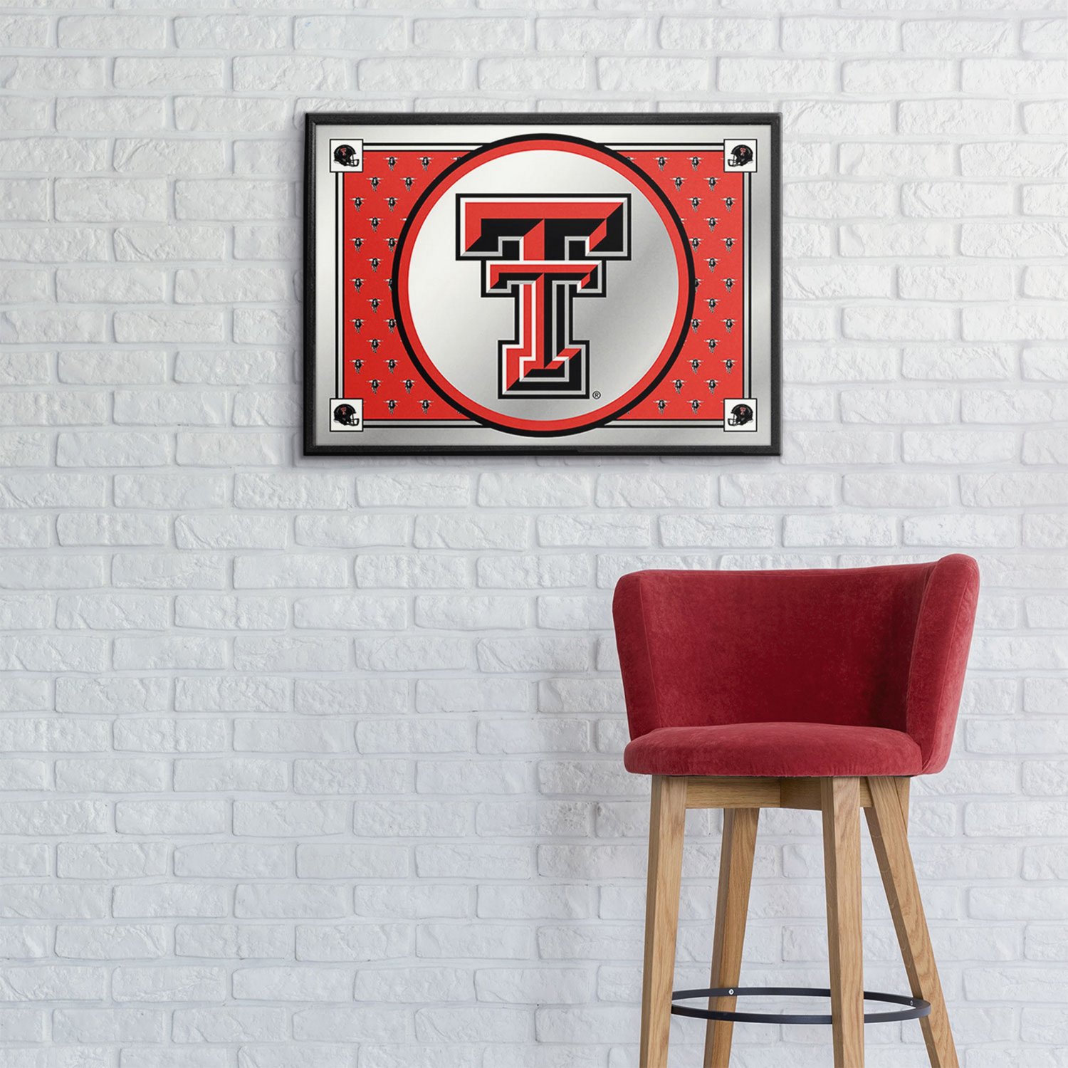 The Fan-Brand Texas Tech University Team Spirit Framed Mirrored Wall Sign - view number 3