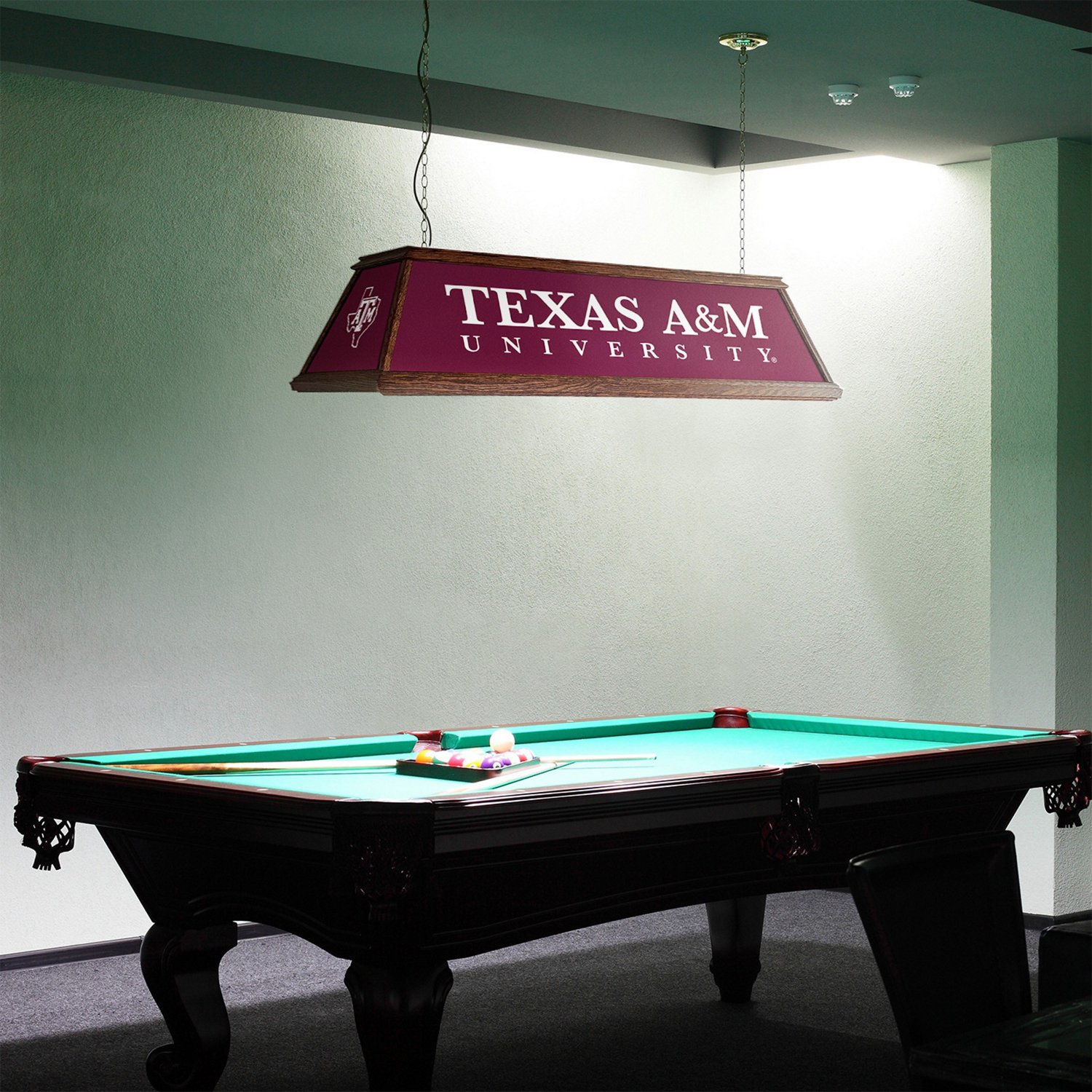 The Fan-Brand Texas A&M University Premium Wood Pool Table Light - view number 4