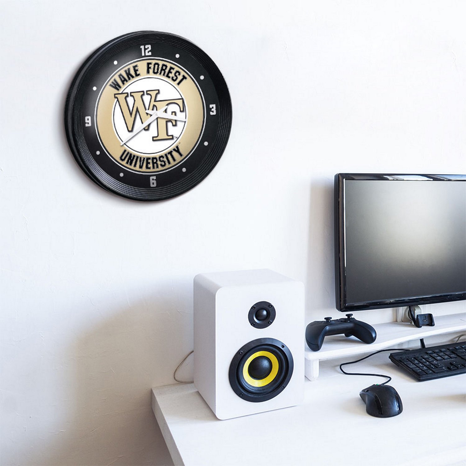 The Fan-Brand Wake Forest University Ribbed Wall Clock - view number 3