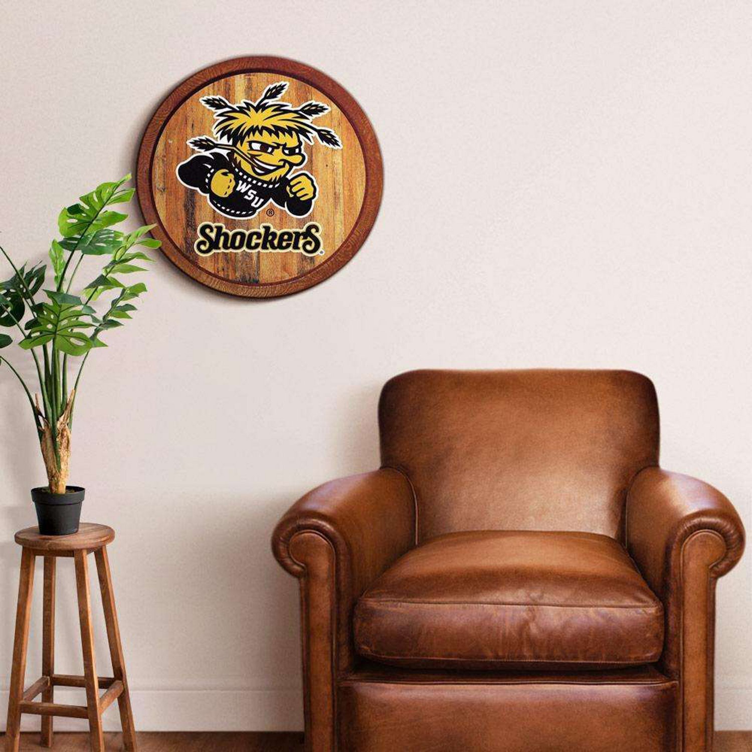 The Fan-Brand Wichita State University Faux Barrel Top Sign  - view number 3