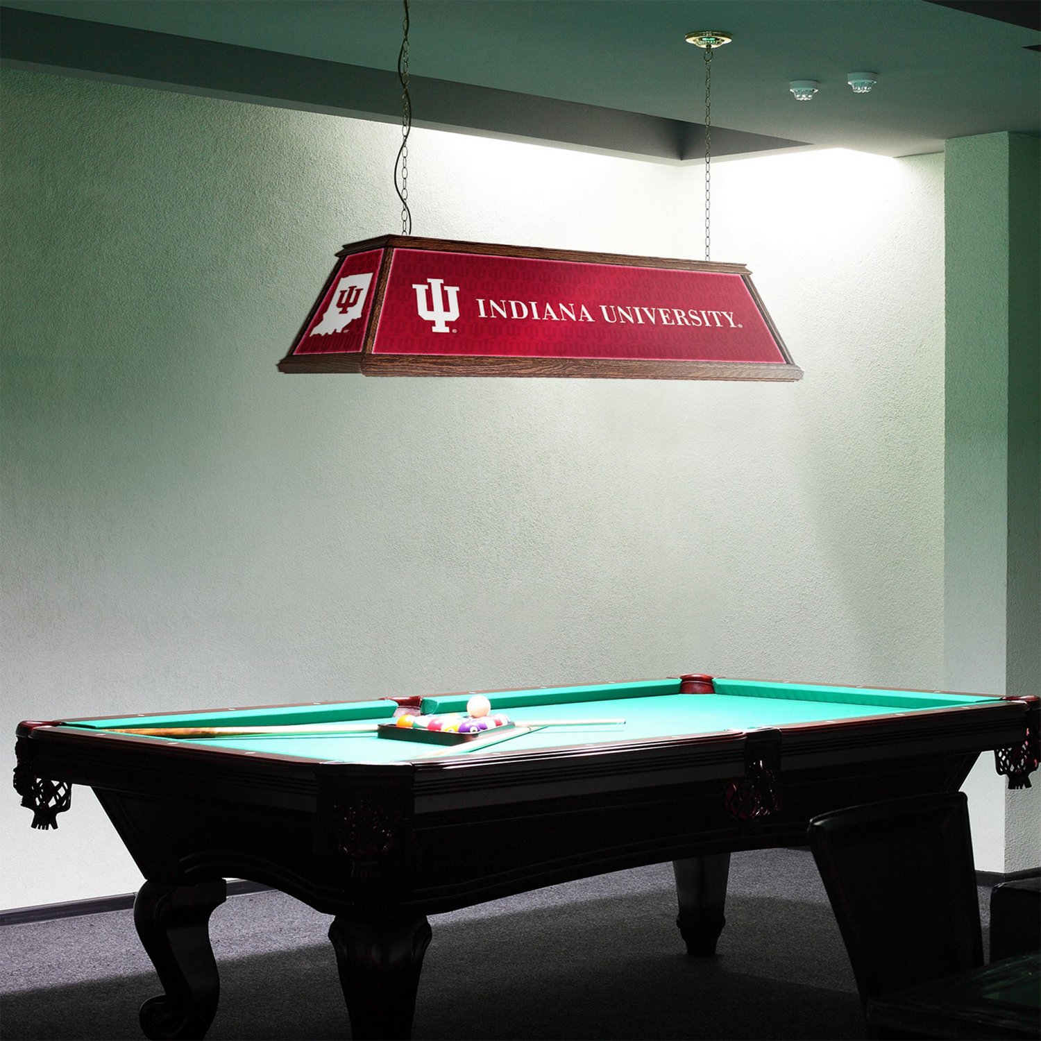 The Fan-Brand Indiana University Premium Wood Pool Table Light - view number 3