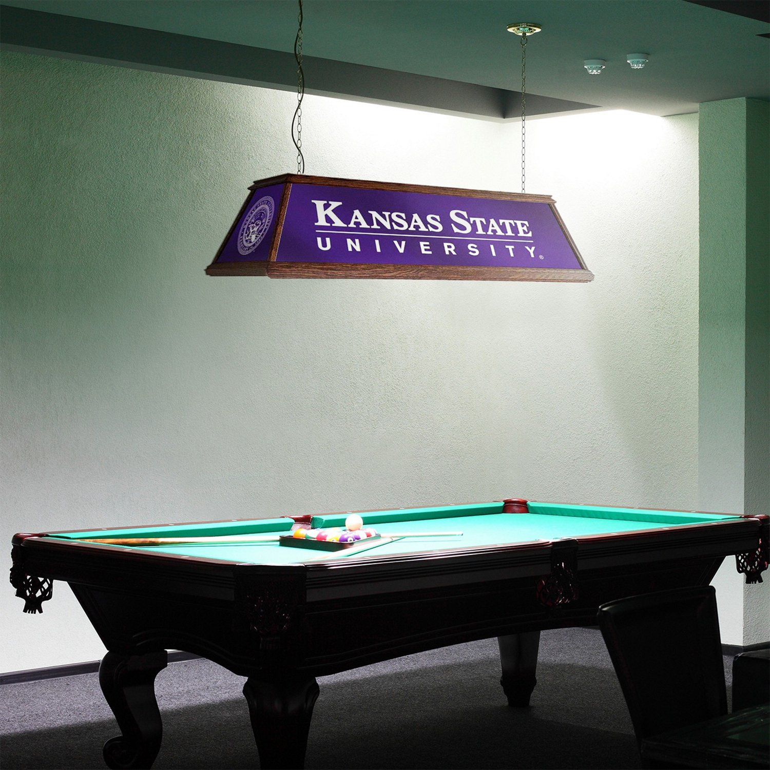 The Fan-Brand Kansas State University Premium Wood Pool Table Light - view number 3