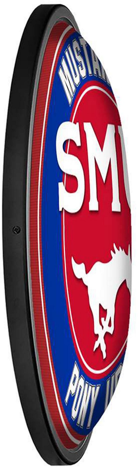 The Fan-Brand Southern Methodist University Pony Up Round Slimline Lighted Wall Sign - view number 3
