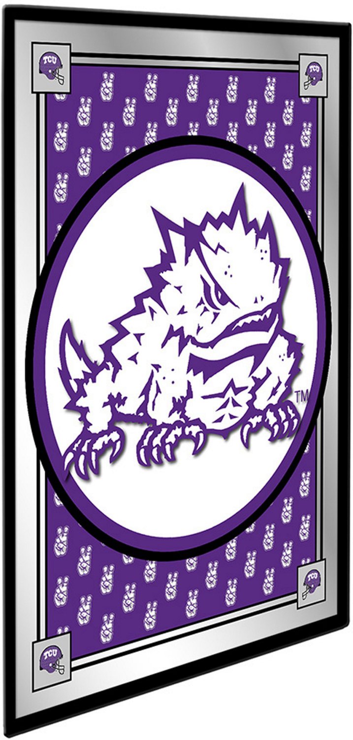 The Fan-Brand Texas Christian University: Team Spirit Mascot Framed Mirrored Wall Sign - view number 2