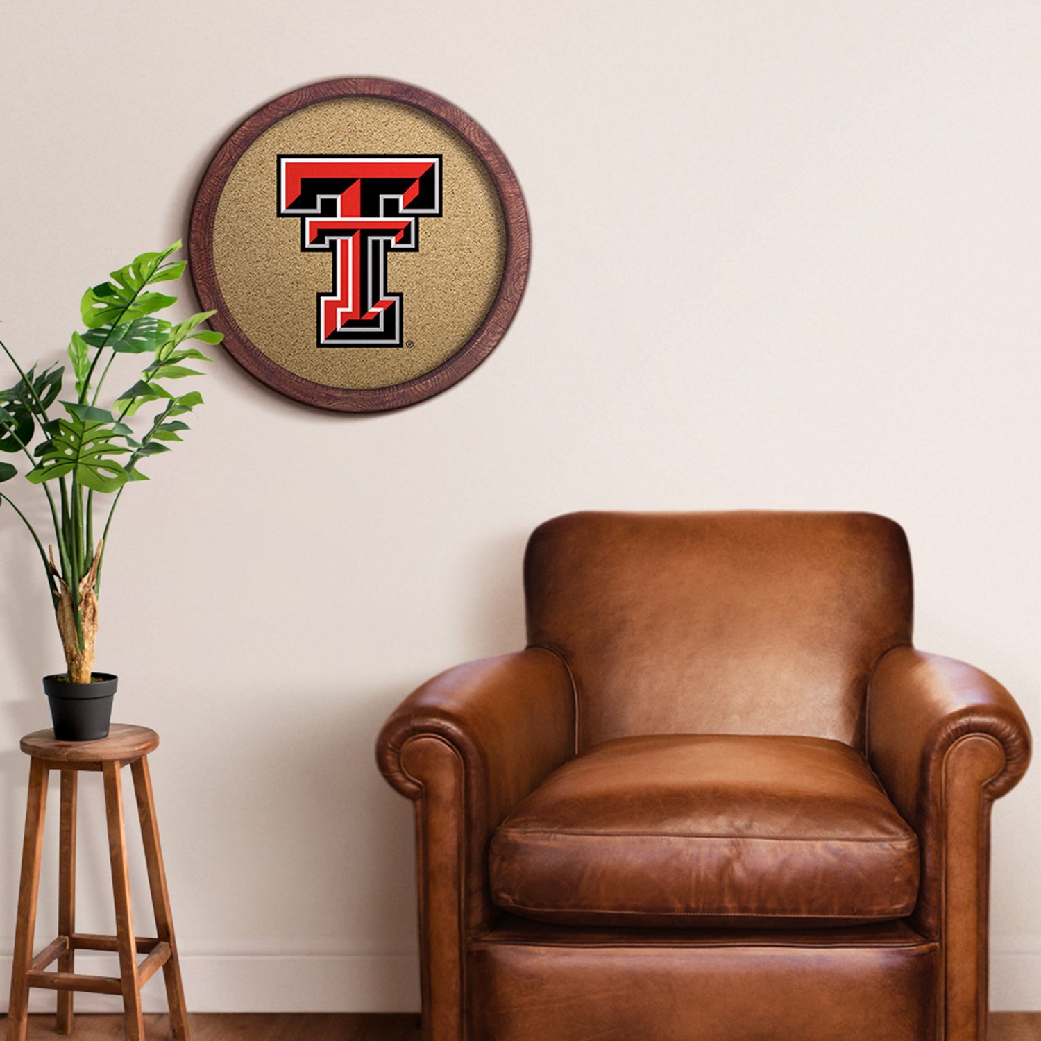 The Fan-Brand Texas Tech University Logo “Faux” Barrel Framed Cork Board - view number 3