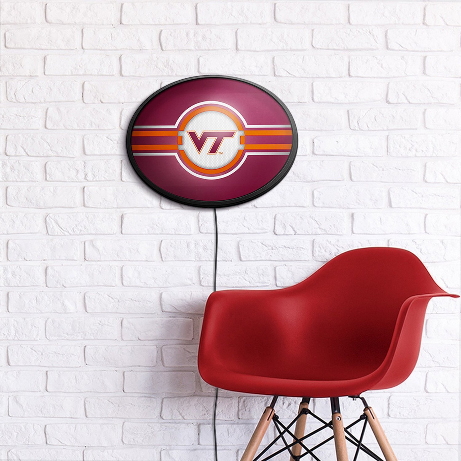 The Fan-Brand Virginia Tech Oval Slimline Lighted Wall Sign - view number 4