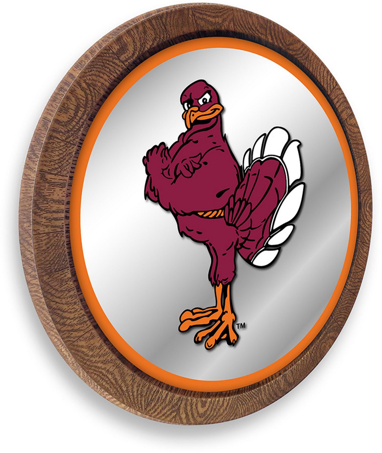 The Fan-Brand Virginia Tech University Mascot Faux Barrel Top Mirrored Wall Sign - view number 2