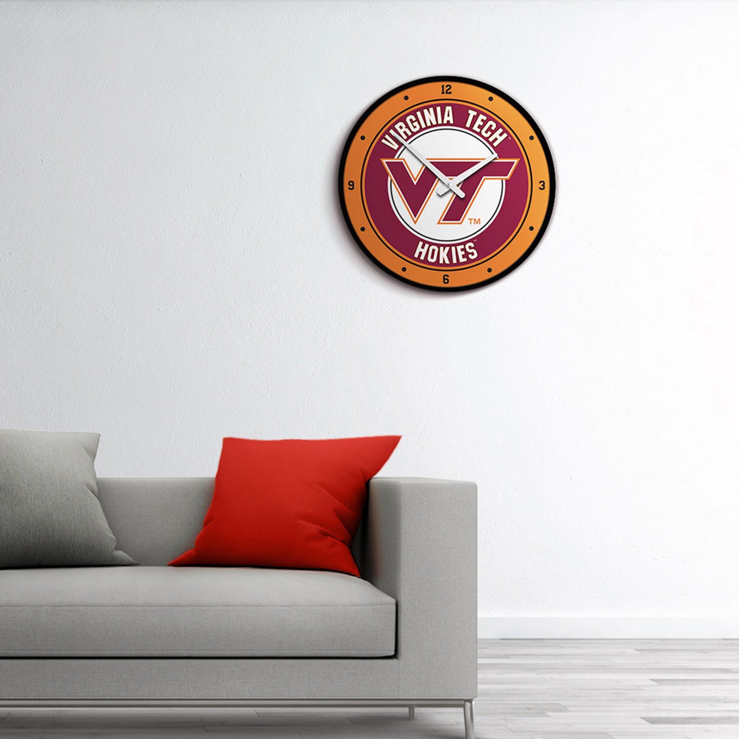 The Fan-Brand Virginia Tech Modern Disc Clock  - view number 3