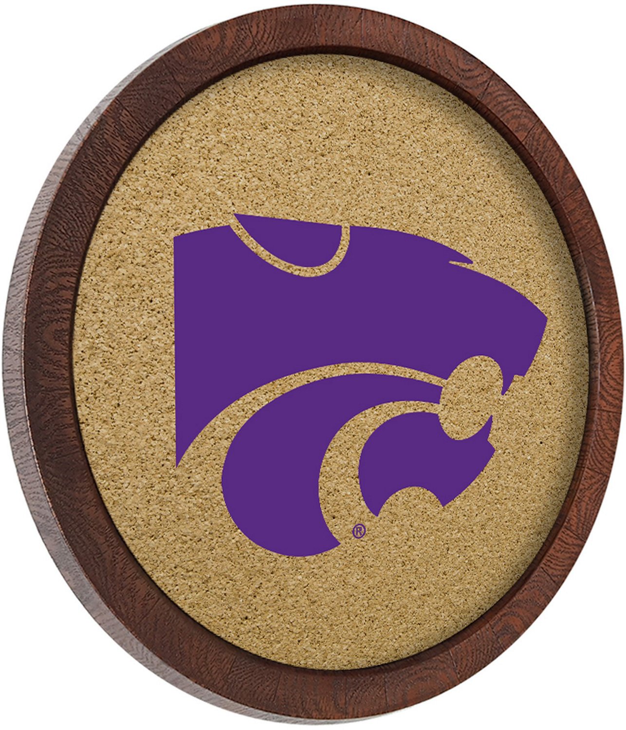The Fan-Brand Kansas State University “Faux” Barrel Framed Cork Board - view number 2