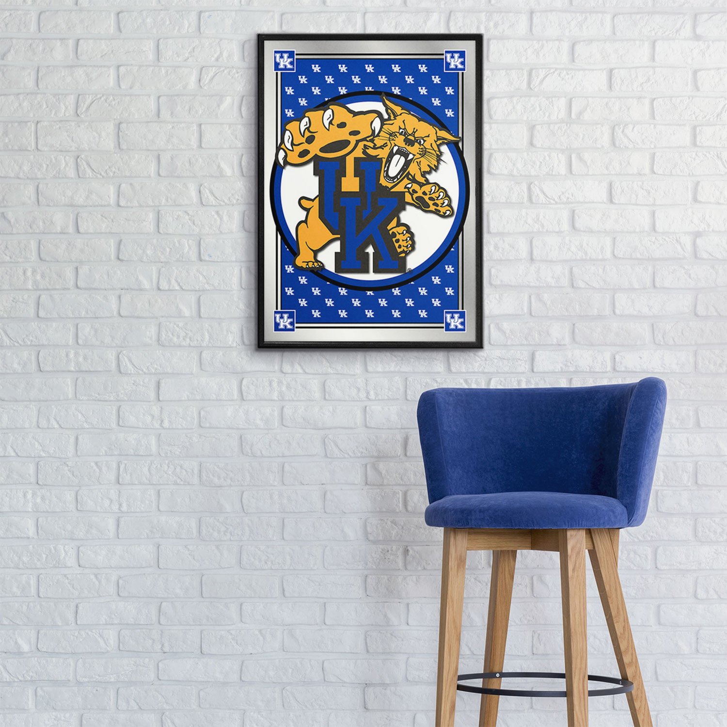 The Fan-Brand University of Kentucky Team Spirit Mascot Framed Mirrored Wall Sign - view number 3
