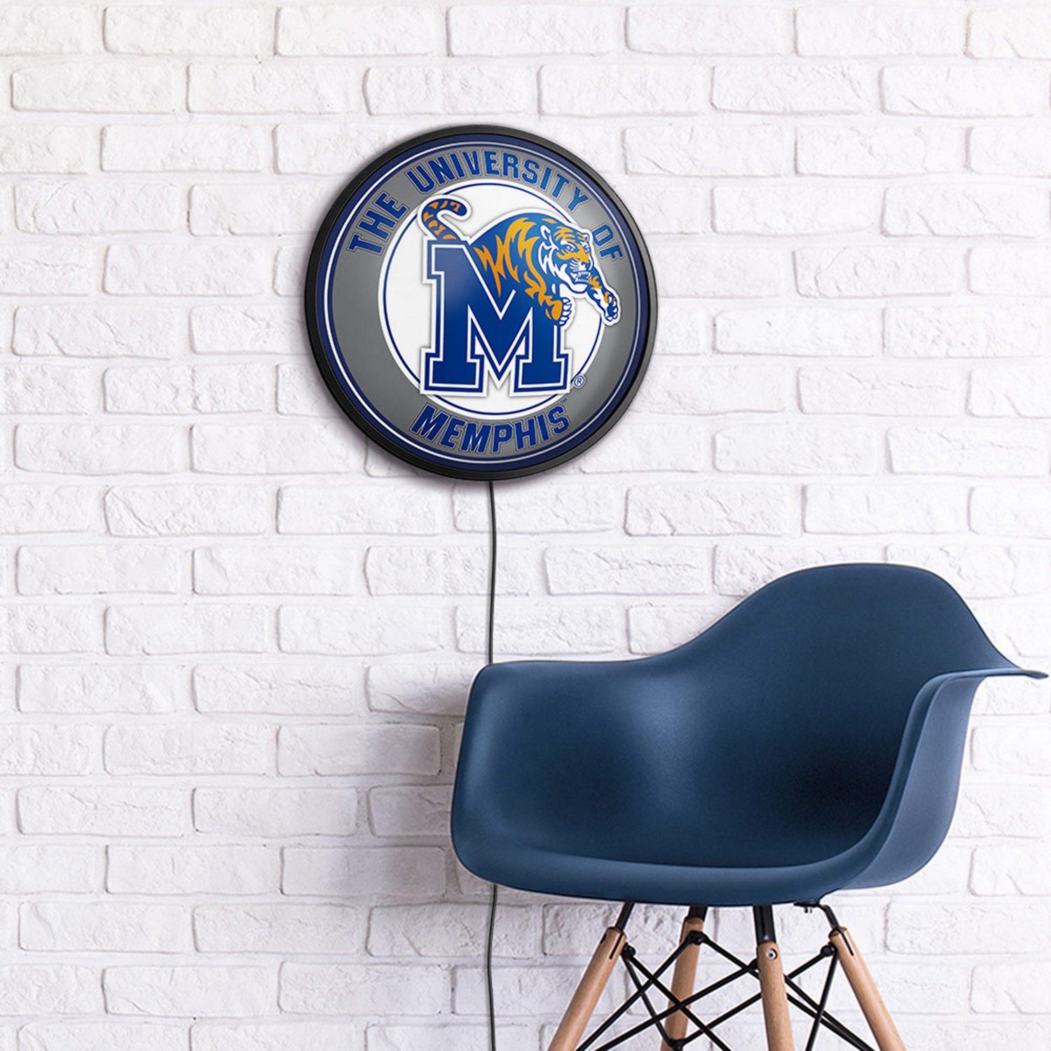 The Fan-Brand University of Memphis Round Slimline Lighted Wall Sign - view number 4
