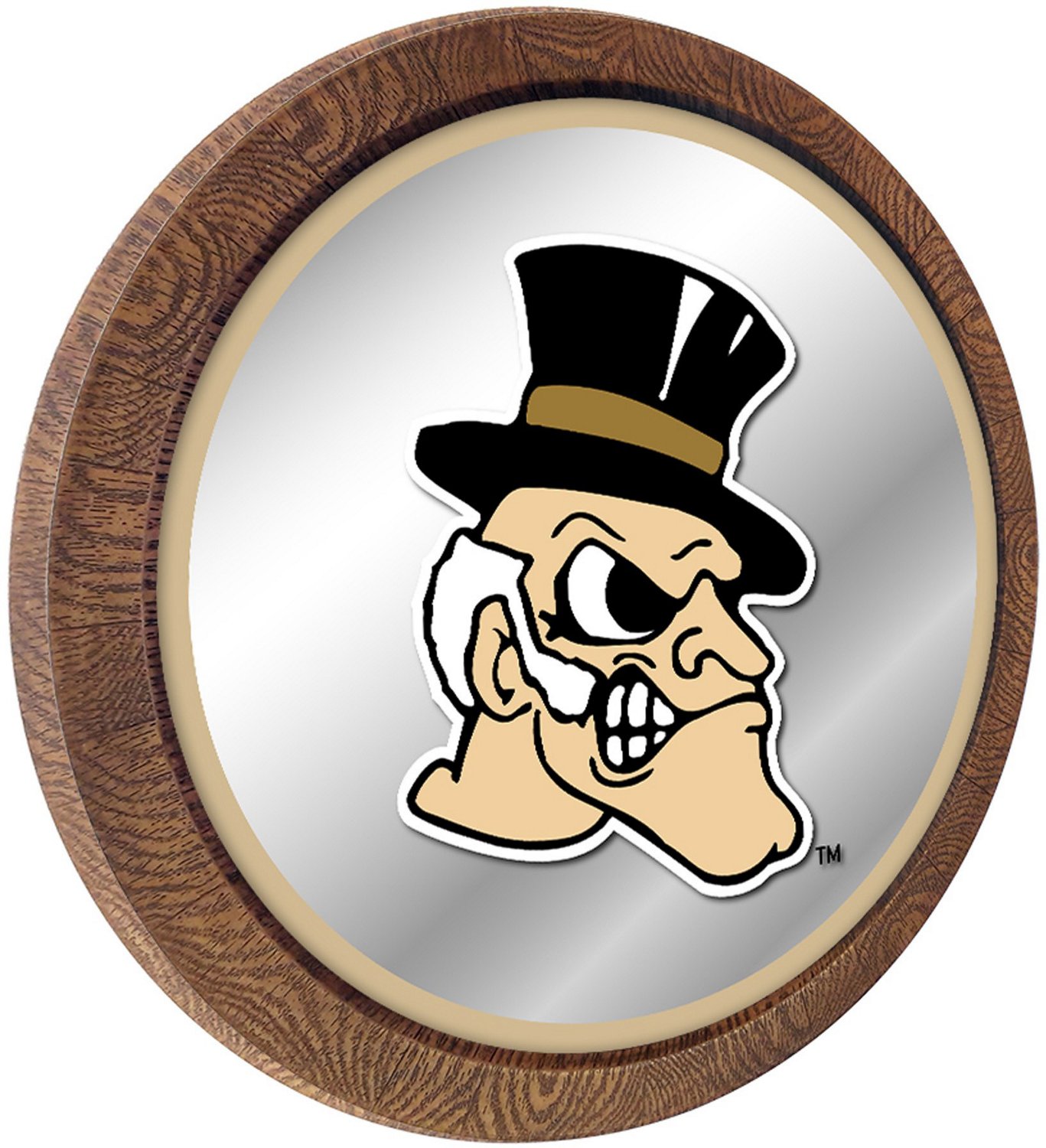 The Fan-Brand Wake Forest University Mascot Faux Barrel Top Mirrored Wall Sign - view number 2