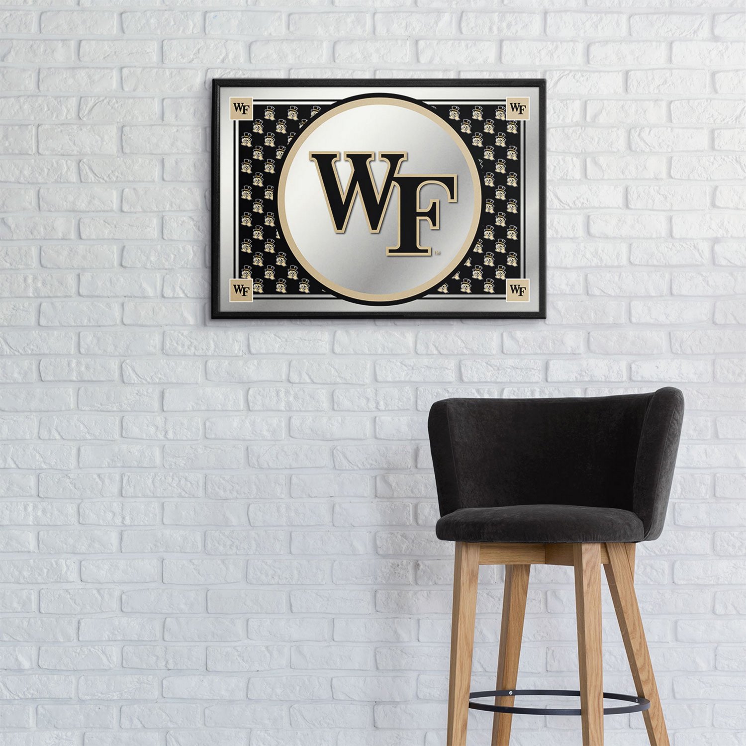 The Fan-Brand Wake Forest University Team Spirit Framed Mirrored Wall Sign - view number 3