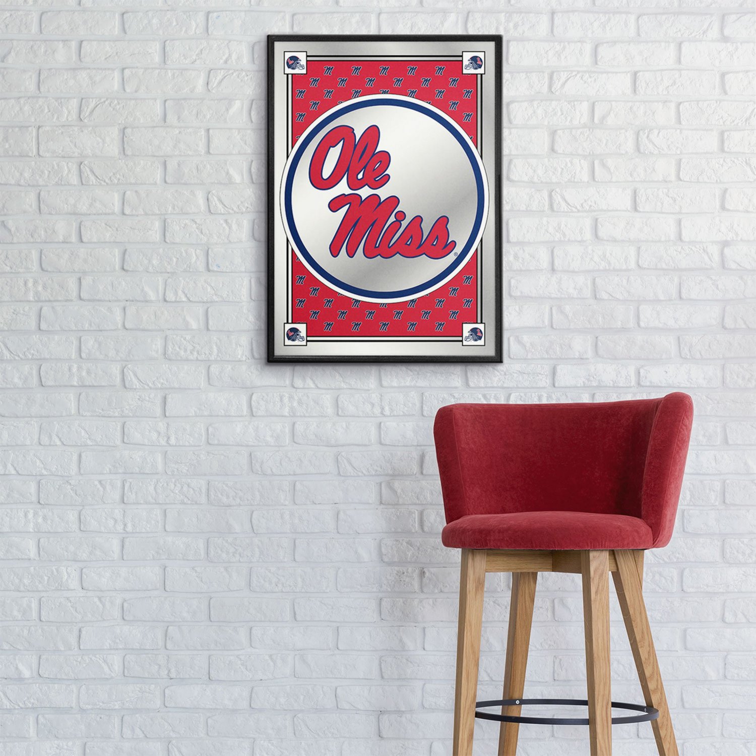 The Fan-Brand University of Mississippi Team Spirit Stacked Framed Mirrored Wall Sign                                            - view number 3