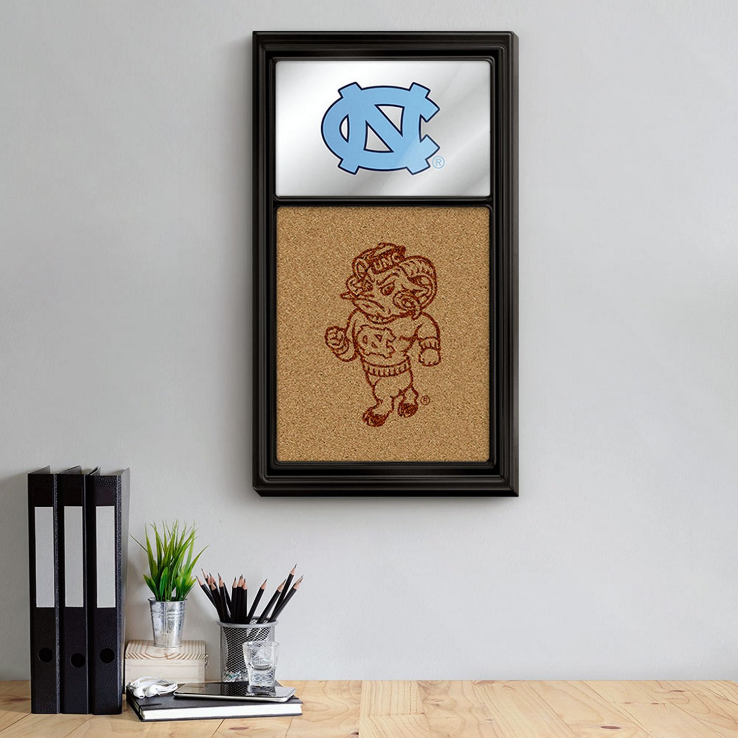 The Fan-Brand University of North Carolina Dual Logo Mirrored Cork Note Board - view number 3