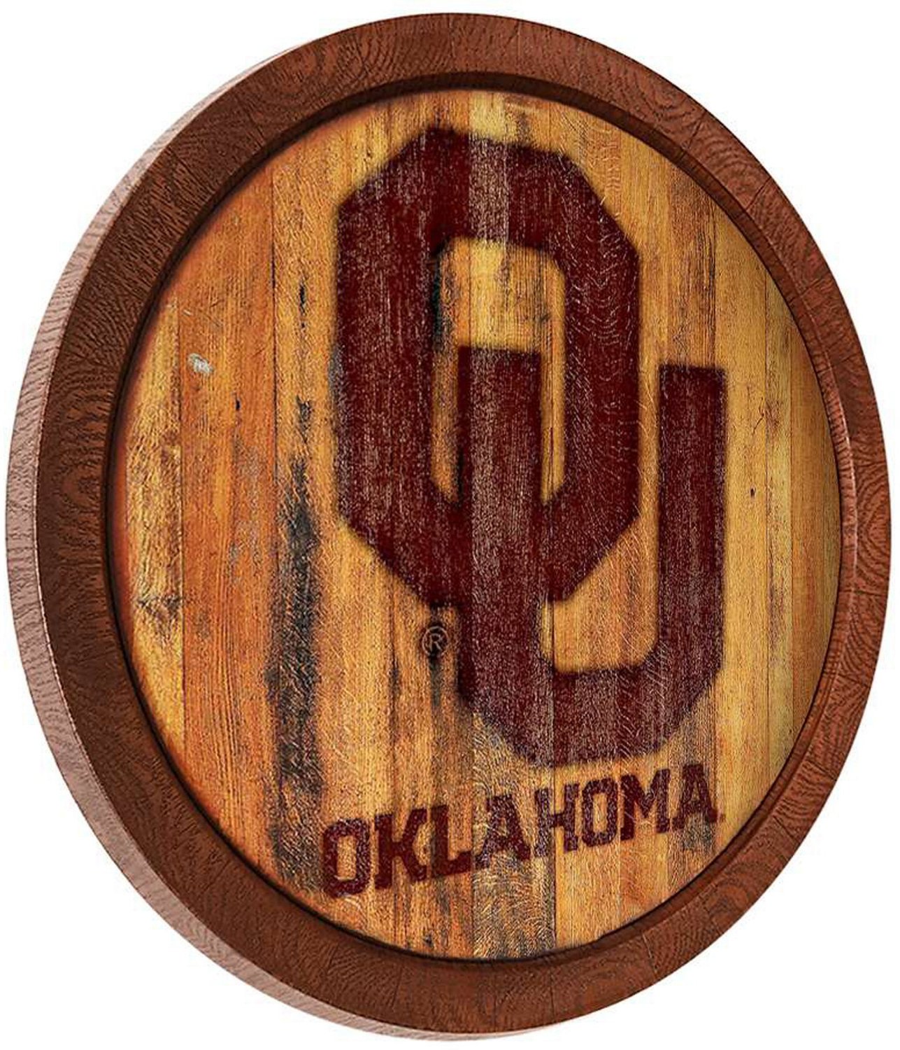he Fan-Brand University of Oklahoma Branded Faux Barrel Top Sign - view number 2