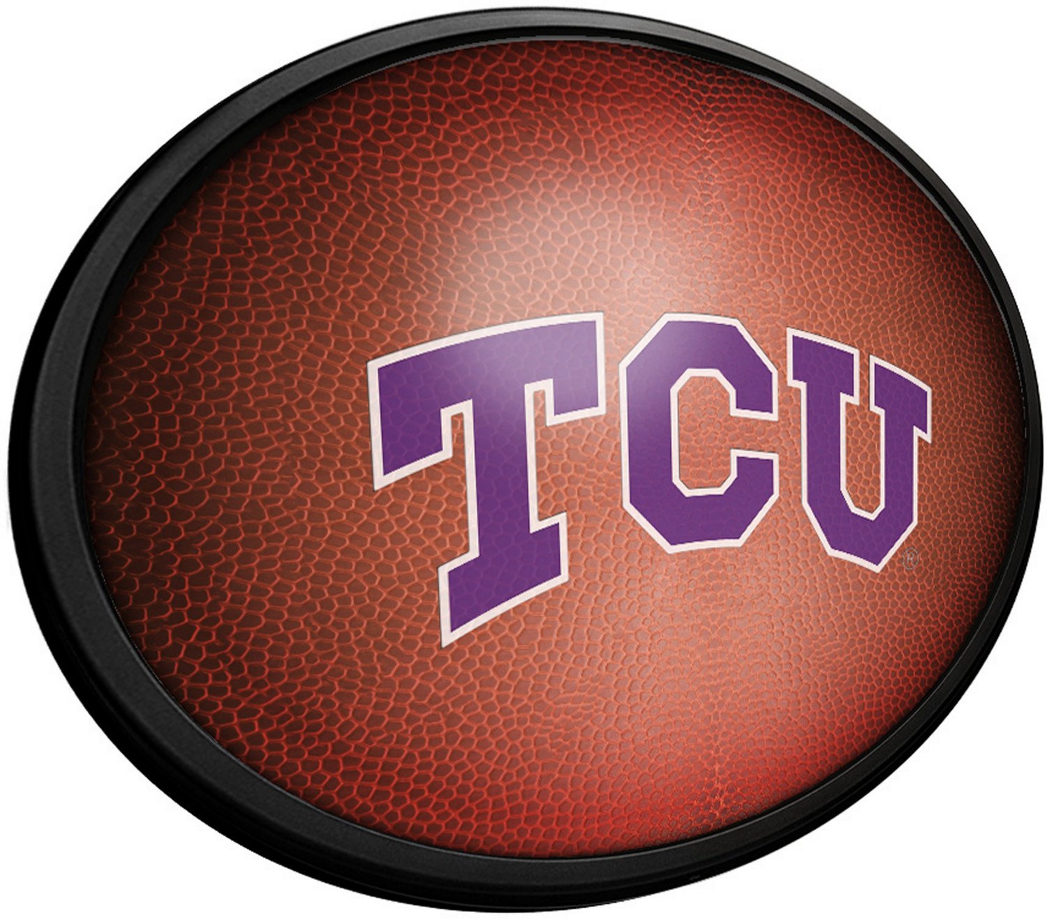 The Fan-Brand Texas Christian University Pigskin Oval Slimline Lighted Wall Sign - view number 2