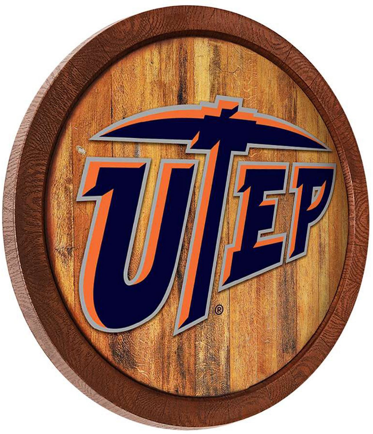 The Fan-Brand University of Texas at El Paso Logo Faux Barrel Top Sign  - view number 2
